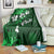 Fiji Masi Blanket Fijian Hibiscus Tapa Green Version LT01 - Polynesian Pride