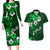 Fiji Masi Couples Matching Long Sleeve Bodycon Dress and Hawaiian Shirt Fijian Hibiscus Tapa Green Version LT01 Green - Polynesian Pride