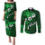 Fiji Masi Couples Matching Puletasi Dress and Long Sleeve Button Shirt Fijian Hibiscus Tapa Green Version LT01 Green - Polynesian Pride