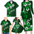 Fiji Masi Family Matching Long Sleeve Bodycon Dress and Hawaiian Shirt Fijian Hibiscus Tapa Green Version LT01 - Polynesian Pride