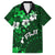 Fiji Masi Family Matching Long Sleeve Bodycon Dress and Hawaiian Shirt Fijian Hibiscus Tapa Green Version LT01 Dad's Shirt - Short Sleeve Green - Polynesian Pride