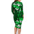 Fiji Masi Family Matching Long Sleeve Bodycon Dress and Hawaiian Shirt Fijian Hibiscus Tapa Green Version LT01 - Polynesian Pride