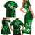 Fiji Masi Family Matching Short Sleeve Bodycon Dress and Hawaiian Shirt Fijian Hibiscus Tapa Green Version LT01 - Polynesian Pride