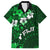 Fiji Masi Family Matching Short Sleeve Bodycon Dress and Hawaiian Shirt Fijian Hibiscus Tapa Green Version LT01 Dad's Shirt - Short Sleeve Green - Polynesian Pride