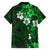 Fiji Masi Family Matching Summer Maxi Dress and Hawaiian Shirt Fijian Hibiscus Tapa Green Version LT01 - Polynesian Pride