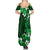 Fiji Masi Family Matching Summer Maxi Dress and Hawaiian Shirt Fijian Hibiscus Tapa Green Version LT01 - Polynesian Pride