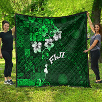 Fiji Masi Quilt Fijian Hibiscus Tapa Green Version LT01 - Polynesian Pride