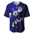 Fiji Masi Baseball Jersey Fijian Hibiscus Navy Blue Gold Version LT01 Blue - Polynesian Pride