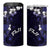 Fiji Masi 4 in 1 Can Cooler Tumbler Fijian Hibiscus Tapa Navy Blue Version