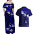 Fiji Masi Couples Matching Off Shoulder Maxi Dress and Hawaiian Shirt Fijian Hibiscus Navy Blue Gold Version LT01 - Polynesian Pride