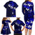 Fiji Masi Family Matching Long Sleeve Bodycon Dress and Hawaiian Shirt Fijian Hibiscus Navy Blue Gold Version LT01 - Polynesian Pride