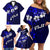 Fiji Masi Family Matching Off Shoulder Short Dress and Hawaiian Shirt Fijian Hibiscus Navy Blue Gold Version LT01 - Polynesian Pride