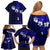 Fiji Masi Family Matching Off Shoulder Short Dress and Hawaiian Shirt Fijian Hibiscus Navy Blue Gold Version LT01 - Polynesian Pride