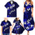 Fiji Masi Family Matching Summer Maxi Dress and Hawaiian Shirt Fijian Hibiscus Navy Blue Gold Version LT01 - Polynesian Pride