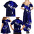 Fiji Masi Family Matching Summer Maxi Dress and Hawaiian Shirt Fijian Hibiscus Navy Blue Gold Version LT01 - Polynesian Pride