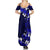 Fiji Masi Family Matching Summer Maxi Dress and Hawaiian Shirt Fijian Hibiscus Navy Blue Gold Version LT01 - Polynesian Pride