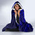 Fiji Masi Hooded Blanket Fijian Hibiscus Navy Blue Gold Version LT01 - Polynesian Pride