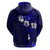 Fiji Masi Hoodie Fijian Hibiscus Navy Blue Gold Version LT01 - Polynesian Pride