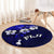 Fiji Masi Round Carpet Fijian Hibiscus Navy Blue Gold Version LT01 - Polynesian Pride