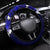 Fiji Masi Steering Wheel Cover Fijian Hibiscus Navy Blue Gold Version