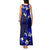 Fiji Masi Tank Maxi Dress Fijian Hibiscus Navy Blue Gold Version LT01 - Polynesian Pride