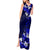 Fiji Masi Tank Maxi Dress Fijian Hibiscus Navy Blue Gold Version LT01 - Polynesian Pride