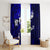 Fiji Masi Window Curtain Fijian Hibiscus Navy Blue Gold Version LT01 - Polynesian Pride