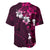 Fiji Masi Baseball Jersey Fijian Hibiscus Tapa Pink Version LT01 - Polynesian Pride