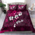 Fiji Masi Bedding Set Fijian Hibiscus Tapa Pink Version LT01 - Polynesian Pride