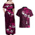 Fiji Masi Couples Matching Off Shoulder Maxi Dress and Hawaiian Shirt Fijian Hibiscus Tapa Pink Version LT01 - Polynesian Pride