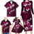 Fiji Masi Family Matching Long Sleeve Bodycon Dress and Hawaiian Shirt Fijian Hibiscus Tapa Pink Version LT01 - Polynesian Pride