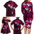 Fiji Masi Family Matching Long Sleeve Bodycon Dress and Hawaiian Shirt Fijian Hibiscus Tapa Pink Version LT01 - Polynesian Pride