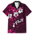 Fiji Masi Family Matching Mermaid Dress and Hawaiian Shirt Fijian Hibiscus Tapa Pink Version LT01 Dad's Shirt - Short Sleeve Pink - Polynesian Pride