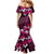 Fiji Masi Family Matching Mermaid Dress and Hawaiian Shirt Fijian Hibiscus Tapa Pink Version LT01 - Polynesian Pride