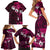 Fiji Masi Family Matching Short Sleeve Bodycon Dress and Hawaiian Shirt Fijian Hibiscus Tapa Pink Version LT01 - Polynesian Pride