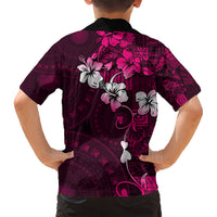 Fiji Masi Kid Hawaiian Shirt Fijian Hibiscus Tapa Pink Version LT01 - Polynesian Pride