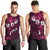 Fiji Masi Men Tank Top Fijian Hibiscus Tapa Pink Version LT01 - Polynesian Pride