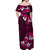 Fiji Masi Off Shoulder Maxi Dress Fijian Hibiscus Tapa Pink Version LT01 - Polynesian Pride