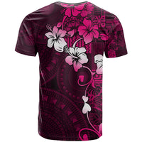 Fiji Masi T Shirt Fijian Hibiscus Tapa Pink Version LT01 - Polynesian Pride