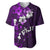 Fiji Masi Baseball Jersey Fijian Hibiscus Tapa Purple Version LT01 Purple - Polynesian Pride