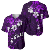 Fiji Masi Baseball Jersey Fijian Hibiscus Tapa Purple Version LT01 - Polynesian Pride