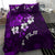 Fiji Masi Bedding Set Fijian Hibiscus Tapa Purple Version LT01 - Polynesian Pride