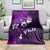 Fiji Masi Blanket Fijian Hibiscus Tapa Purple Version LT01 - Polynesian Pride