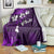 Fiji Masi Blanket Fijian Hibiscus Tapa Purple Version LT01 - Polynesian Pride