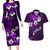 Fiji Masi Couples Matching Long Sleeve Bodycon Dress and Hawaiian Shirt Fijian Hibiscus Tapa Purple Version LT01 Purple - Polynesian Pride