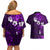 Fiji Masi Couples Matching Off Shoulder Short Dress and Hawaiian Shirt Fijian Hibiscus Tapa Purple Version LT01 - Polynesian Pride