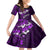 Fiji Masi Family Matching Long Sleeve Bodycon Dress and Hawaiian Shirt Fijian Hibiscus Tapa Purple Version LT01 Daughter's Dress Purple - Polynesian Pride