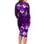 Fiji Masi Family Matching Long Sleeve Bodycon Dress and Hawaiian Shirt Fijian Hibiscus Tapa Purple Version LT01 - Polynesian Pride