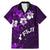 Fiji Masi Family Matching Mermaid Dress and Hawaiian Shirt Fijian Hibiscus Tapa Purple Version LT01 Dad's Shirt - Short Sleeve Purple - Polynesian Pride