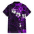 Fiji Masi Family Matching Mermaid Dress and Hawaiian Shirt Fijian Hibiscus Tapa Purple Version LT01 - Polynesian Pride